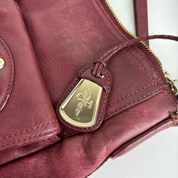 Vintage Cole Haan Avery satchel shoulder bag in oxblood leather. - Picture 8 of 16